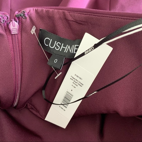 Cushnie Revolve Purple Scarf Fringe Mini Dress 0 New - Picture 3 of 9